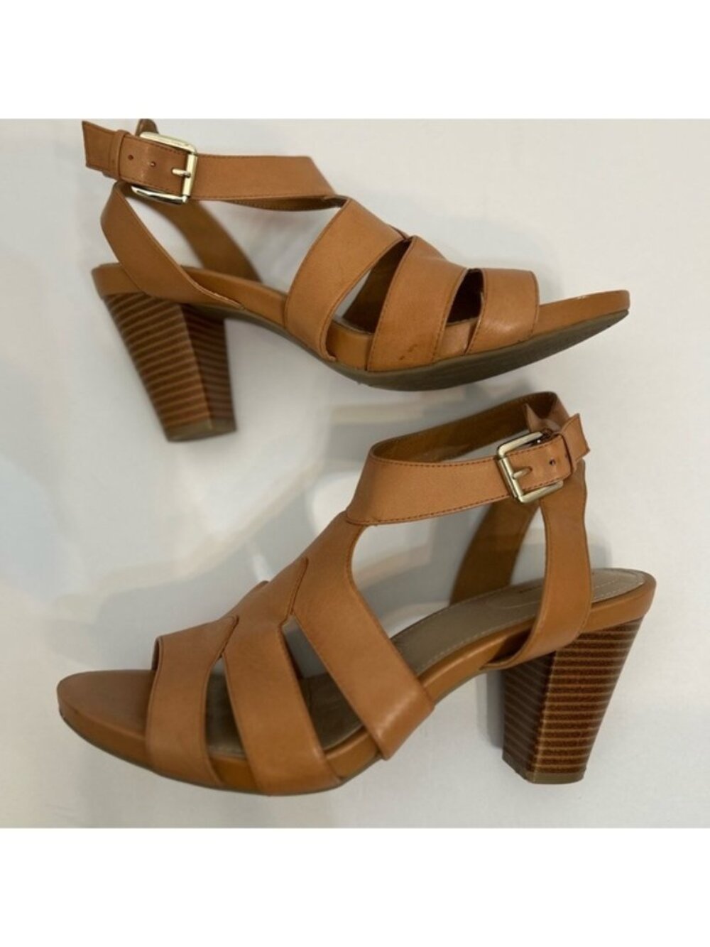 Women's Giani Bernini Baylynn Tan Strappy‎ Heeled Sandals